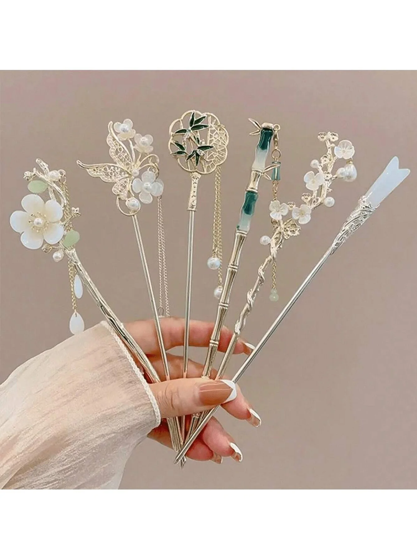 Horquilla borla perlada elegante para gatos y perros de pelo largo - imagen 2