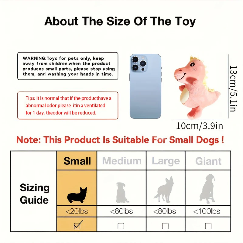 Juguete de peluche con diseño de dinosaurio para mascotas, Color aleatorio, dientes de molienda, juguete masticable duradero para perros, suministro interactivo, 1 unidad - imagen 2