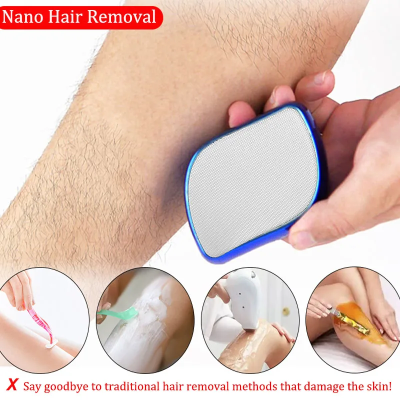 Depiladora de cristal Nano para hombres y mujeres, goma de borrar indolora, depilación de piedra Hop, exfoliante corporal