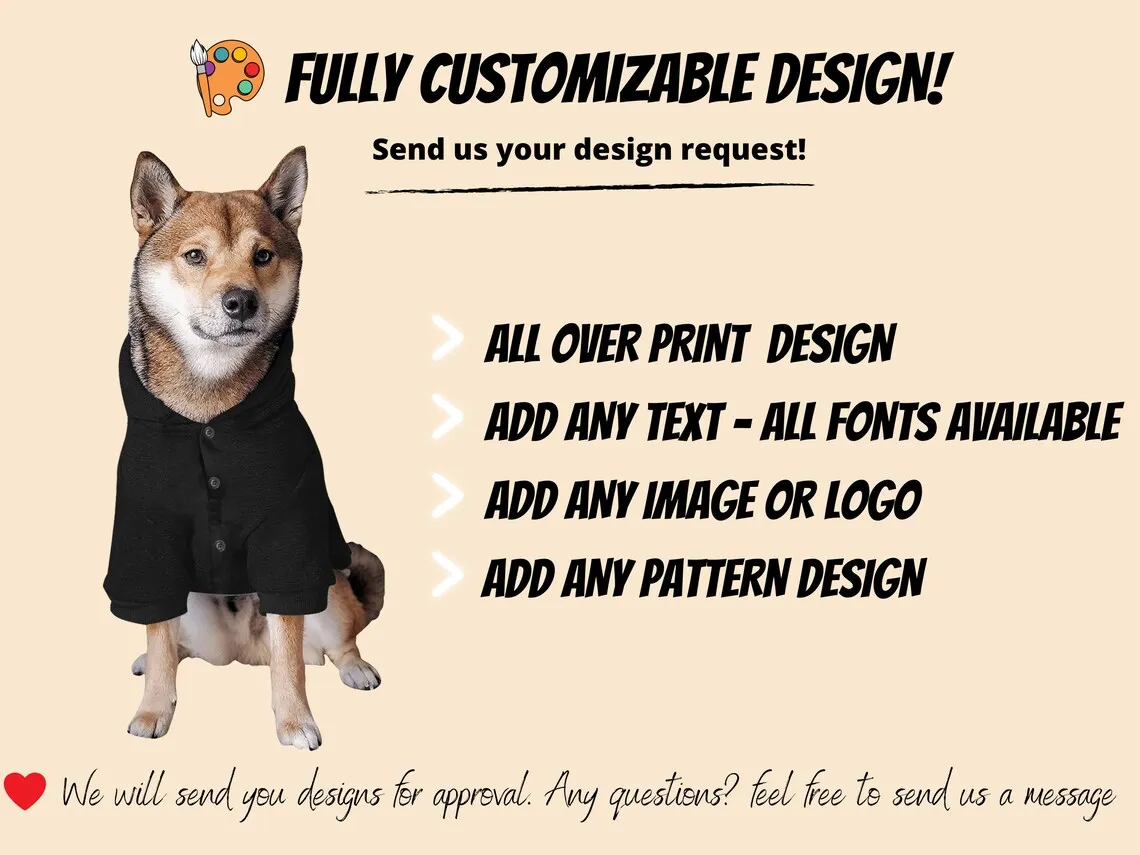 Sudadera con capucha personalizada para perros - texto/logo/foto - imagen 3