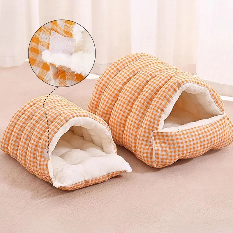 Cama para dormir cálida de invierno para gatos, nido cerrado y acogedor para gatos, cómoda estera para dormir para mascotas, accesorios para gatos y perros pequeños - imagen 3