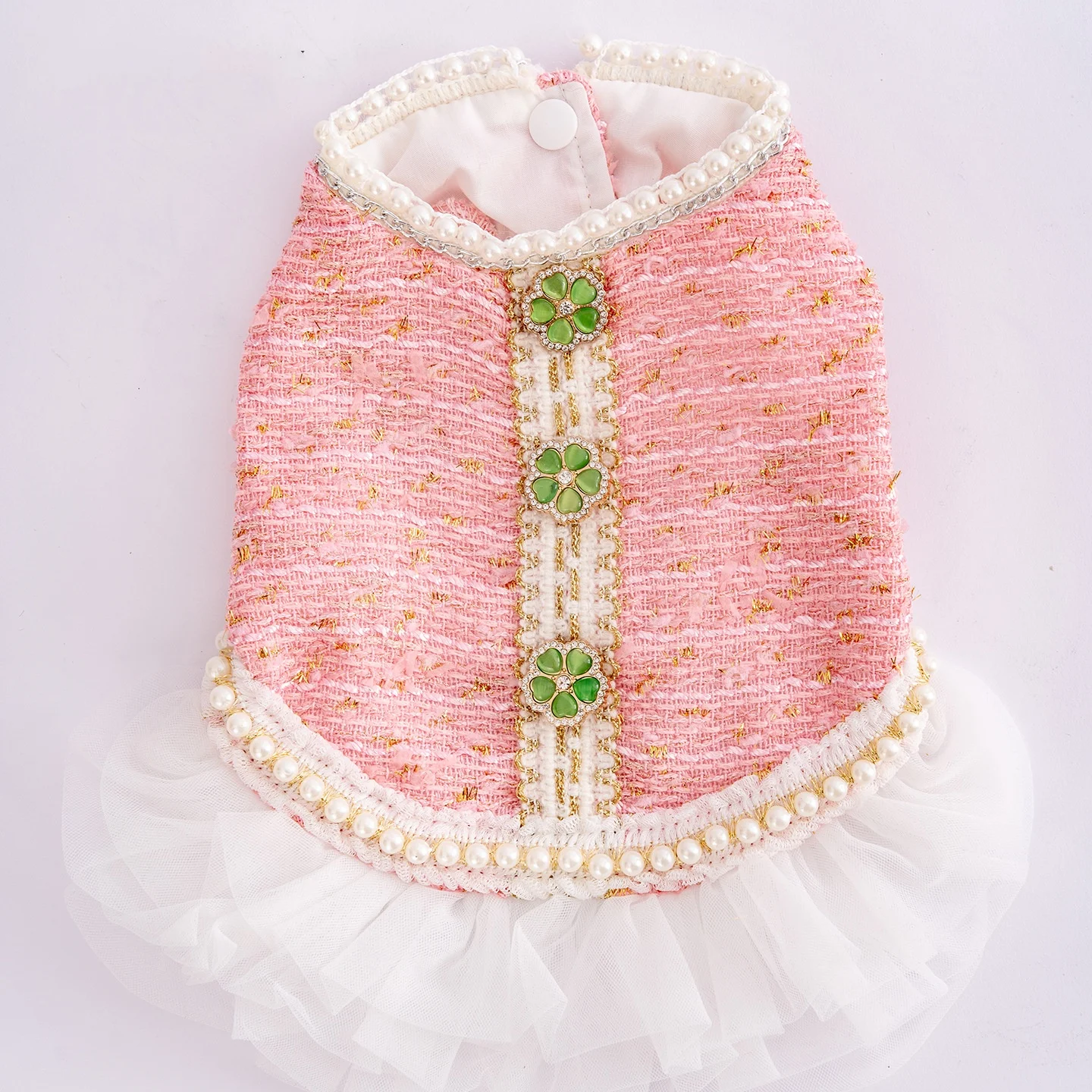 Vestidos lolita de Tweed para perros pequeños, vestido de princesa para perros, vestido de boda para mascotas, ropa Formal para fiesta de cumpleaños, vestido de tul para perros - imagen 5