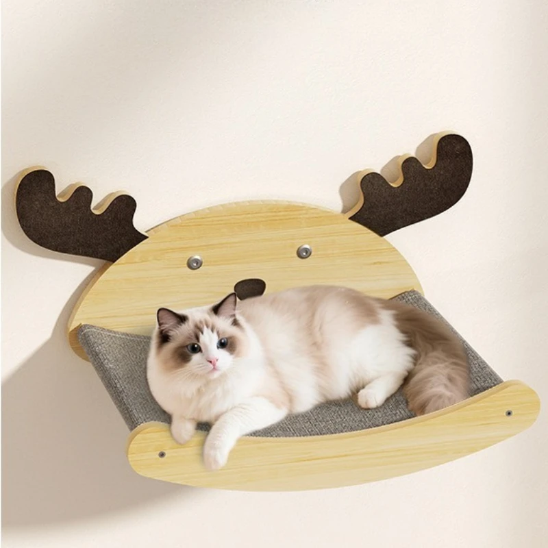Árbol para gatos montado en la pared, accesorios para gatos, cama, plataforma para saltar, árboles trepadores, sacapuntas para gatos, poste rascador para gatos, hamaca - imagen 2