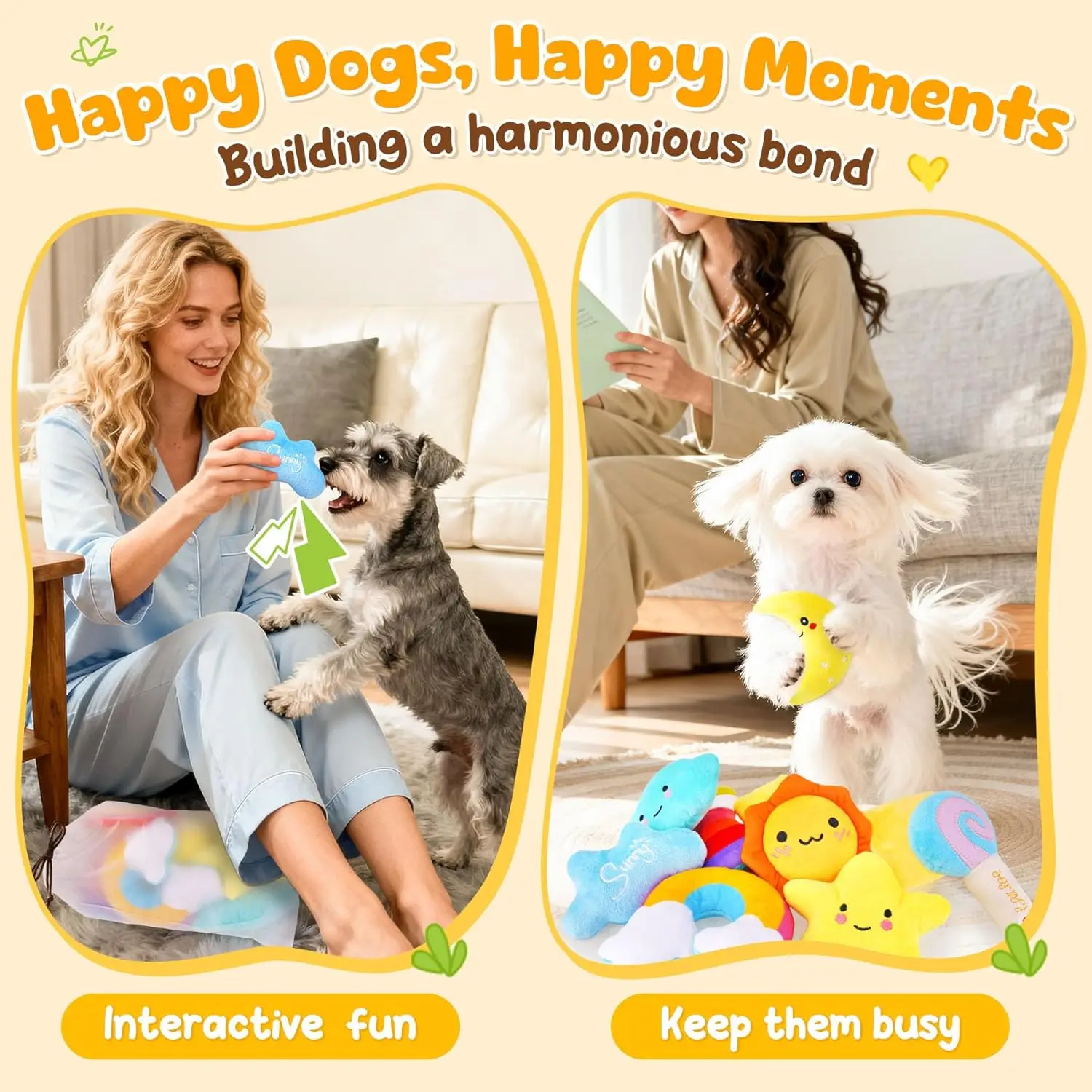 Juguetes para perros de peluche con chirriador - Pack 9 piezas - imagen 3