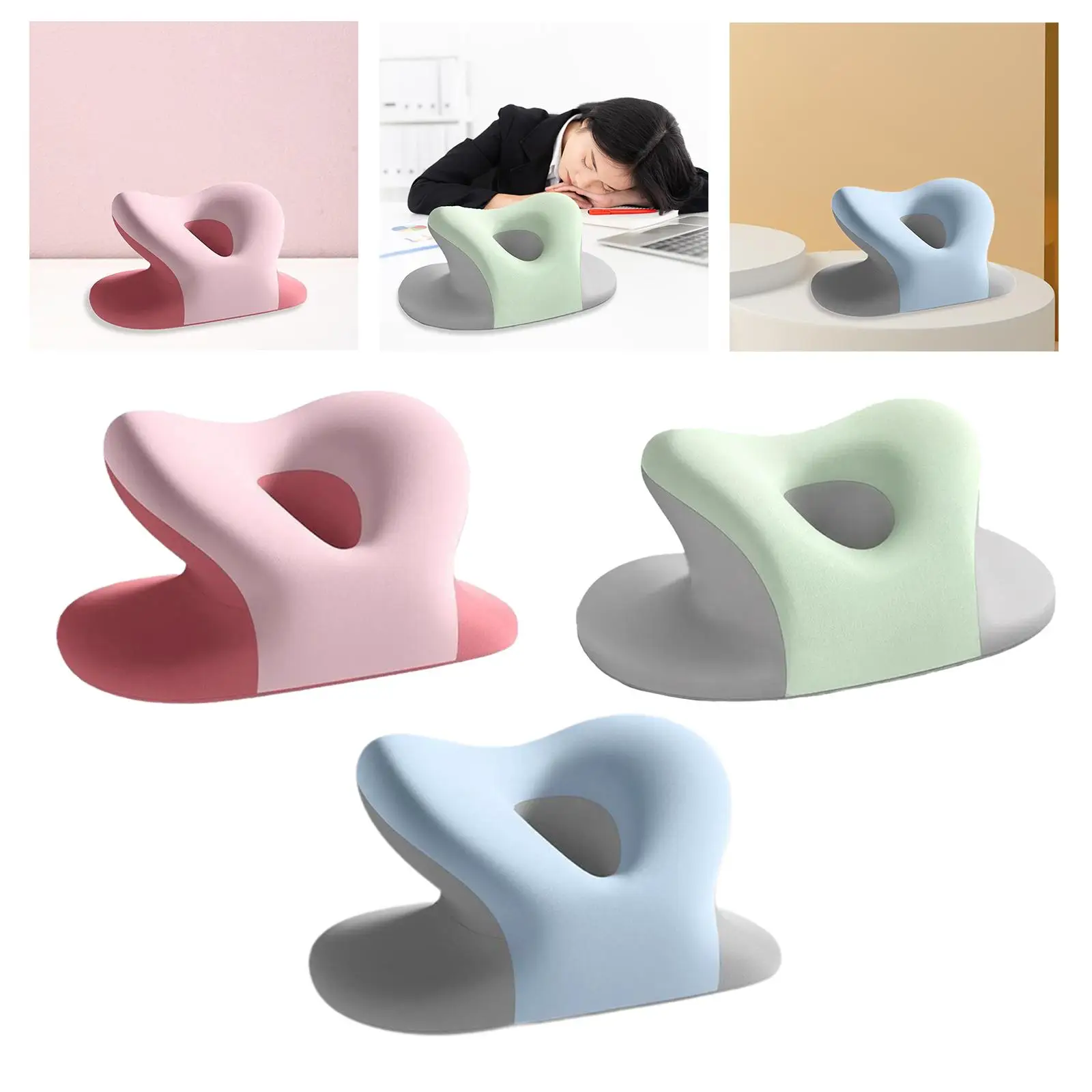 Nap Sleeping Pillow Multifunction Neck Cushion Comfortable Head Cushion Slow Rebound Face Down Desk Pillow Face Cradle Neck Pad