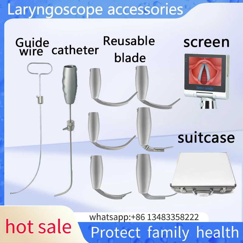 Solo accesorios Video laringoscopio hoja de acero inoxidable, cable guía y accesorios de pantalla