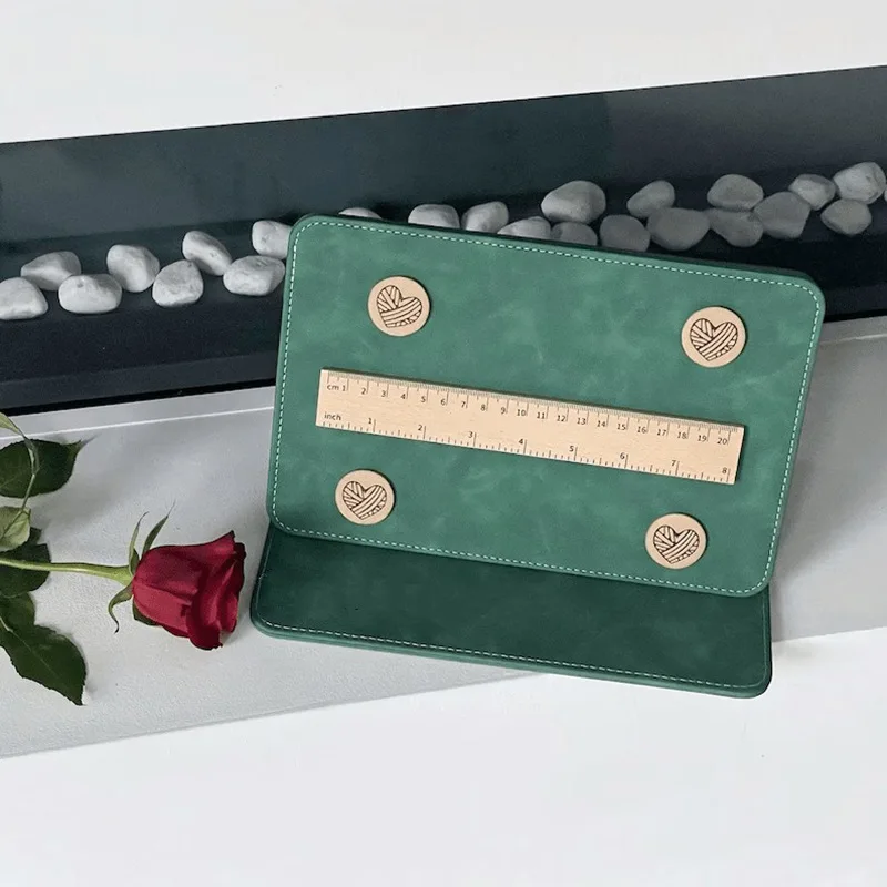 Soporte para tabla de ganchillo, protector de tabla con patrón de ganchillo, fácil de usar, plegable, portátil, magnético, para tejer - imagen 5