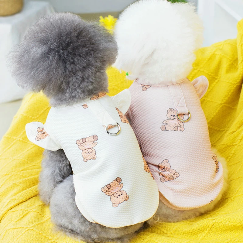 Sudadera con capucha para perros pequeños - beige y rosa, cómoda - imagen 3