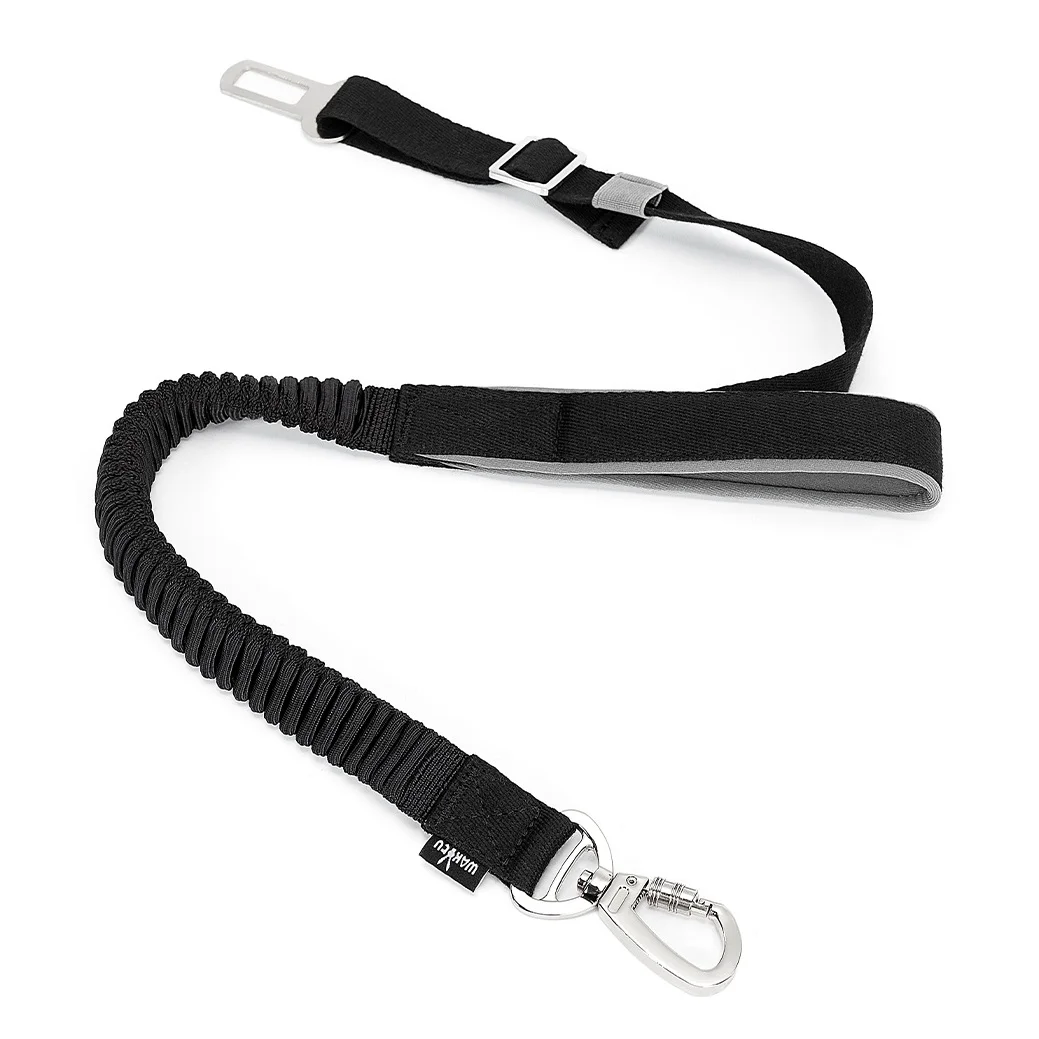 Cinturón de seguridad de coche para mascotas 2 en 1, correa para perros, se fija al arnés y el Collar, arnés de seguridad elástico ajustable para asiento de coche para perros