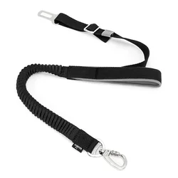 Cinturón de seguridad de coche para mascotas 2 en 1, correa para perros, se fija al arnés y el Collar, arnés de seguridad elástico ajustable para asiento de coche para perros
