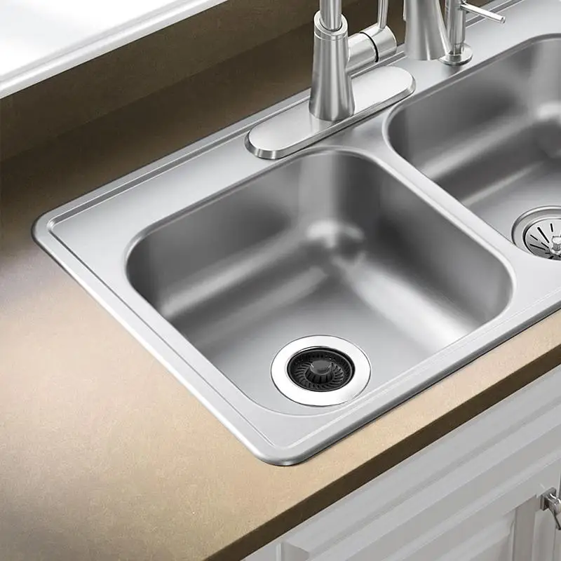 Colador de drenaje para fregadero, colador de drenaje con núcleo de rebote, cesta antiobstrucción, equipo de plomería de drenaje rápido, recogedor de pelo para baño - imagen 3