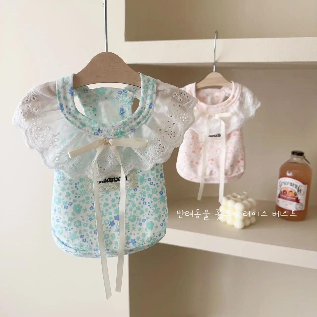 Chaleco de encaje con Top Floral para mascotas, ropa de dormir para el hogar, ropa para perros pequeños y gatos, chaleco refrescante para perros, primavera