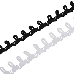 Cinta elástica blanca-negra con botones para collares de perro y gato