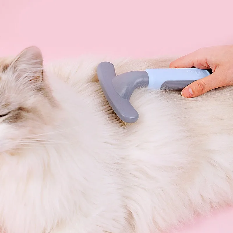 Peine para perros, removedor de pelo para mascotas, cepillo para perros, peines de acero inoxidable para perros grandes, Limpieza del cabello, cepillo de masaje para perros, peines para gatos - imagen 4