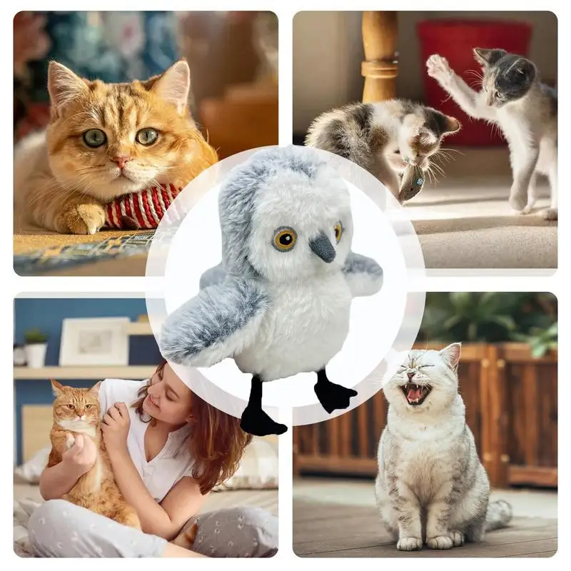 Juguetes interactivos de peluche para gatos de interior, juguete para gatos con aleteo automático, juguetes electrónicos recargables por USB para enriquecer gatos - imagen 4