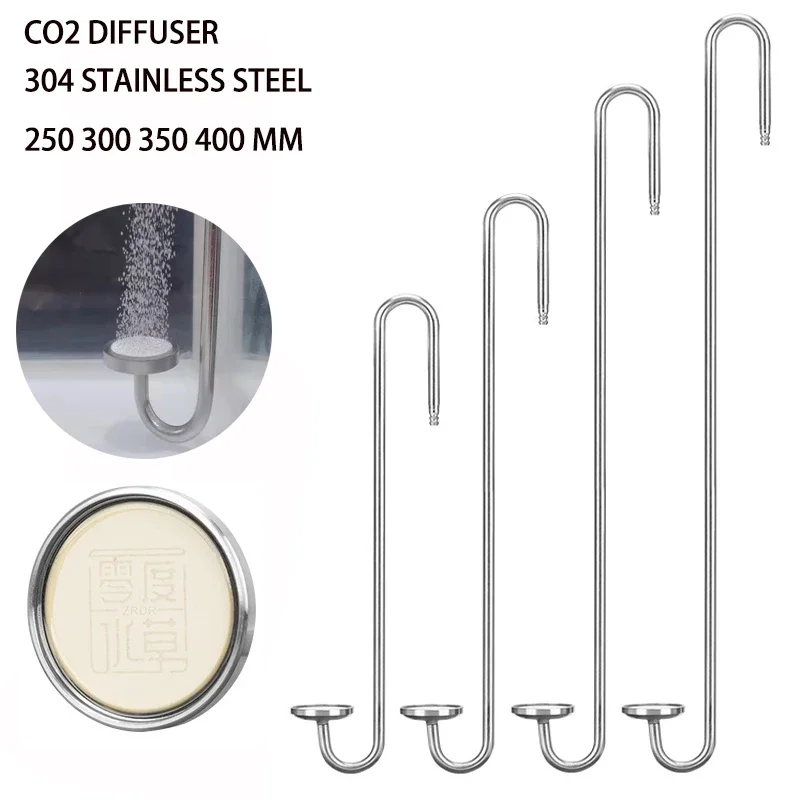 Difusor de CO2 para acuario, atomizador de material de acero inoxidable, disco cerámico, accesorios difusores de CO2 para el crecimiento de plantas acuáticas - imagen 4