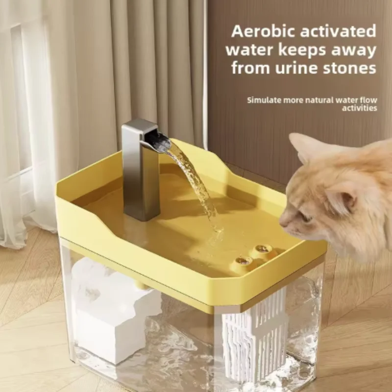 Fuente de agua USB para gatos con filtro automático, dispensador de recirculación antiseco transparente, incluye bomba para gatos