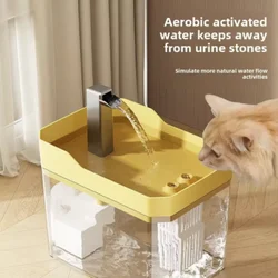 Fuente de agua USB para gatos con filtro automático, dispensador de recirculación antiseco transparente, incluye bomba para gatos