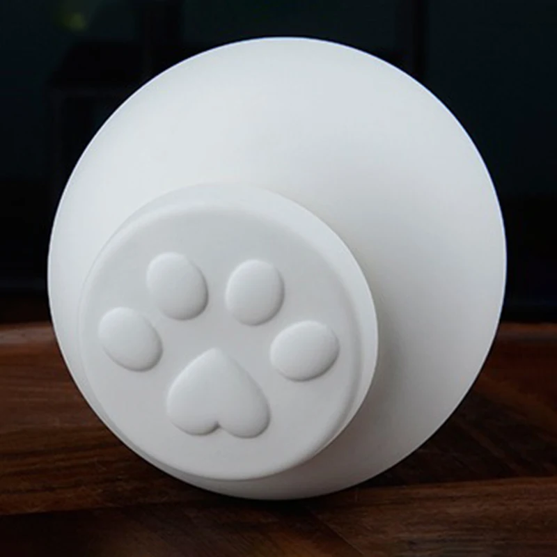 Urna de cerámica blanca para mascotas, recuerdo funerario con huella de cenizas, caja de cenizas para mascotas, recuerdo de cremación, urnas para perros sigilladas - imagen 2