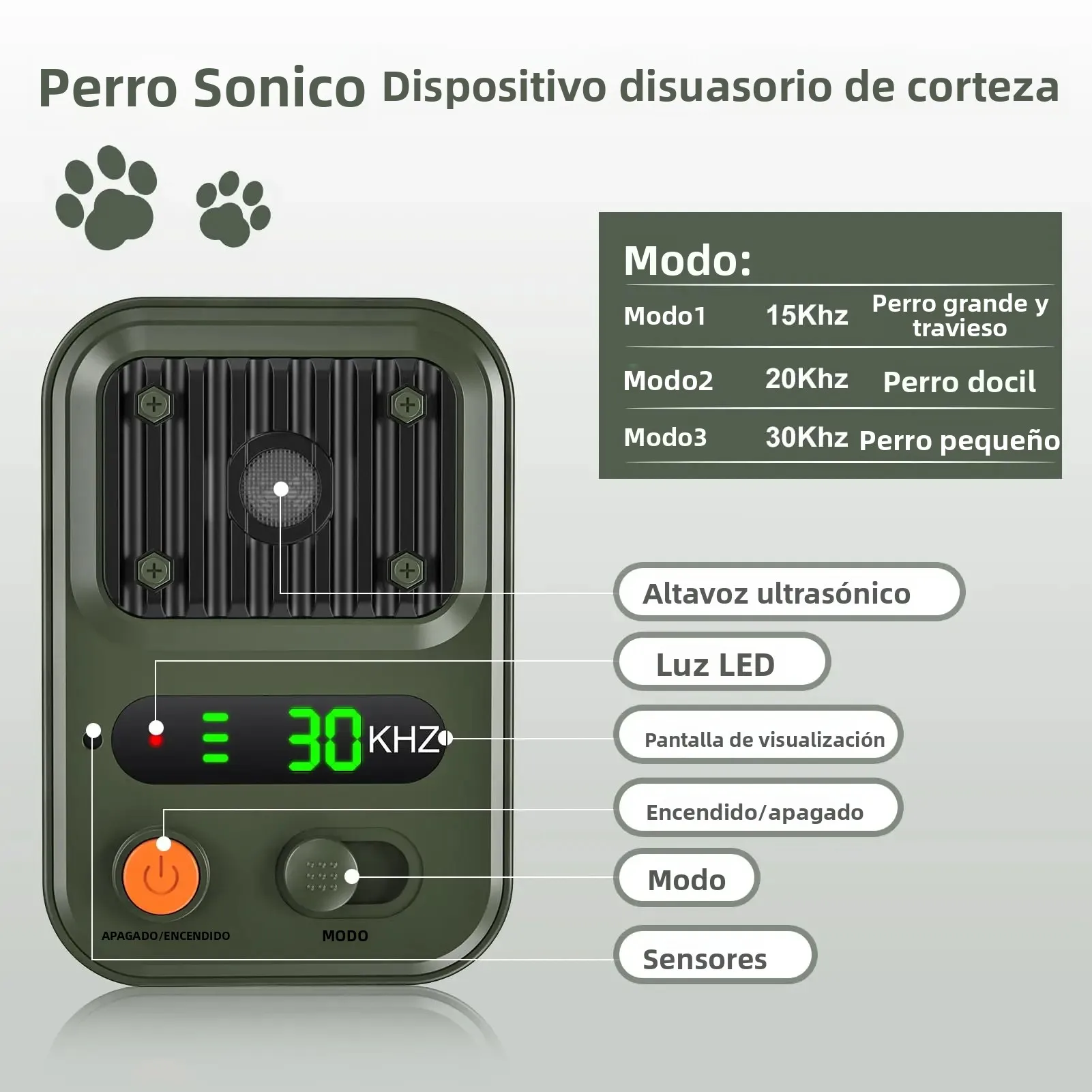 Dispositivos antiladridos, dispositivos disuasorios de ladridos automáticos con 3 modos, silenciador de ladridos para perros recargable, disuasor de ladridos sónico para interiores - imagen 2