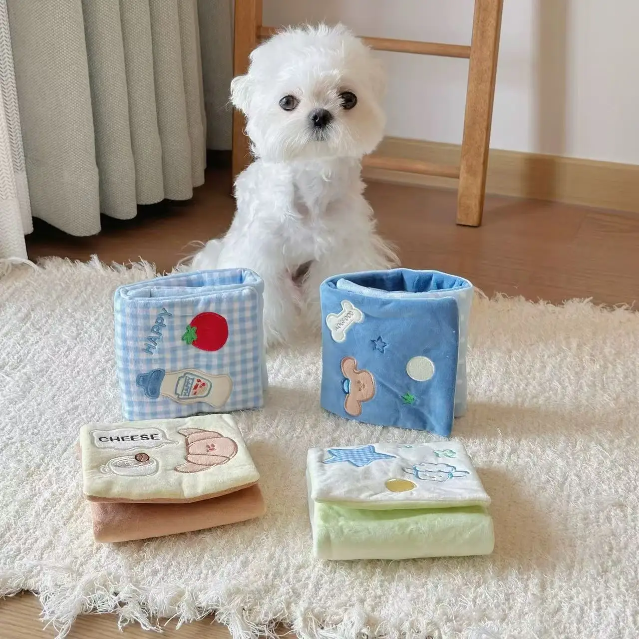 Libro peluche plegable con sonido para perros – Juguete interactivo - imagen 3