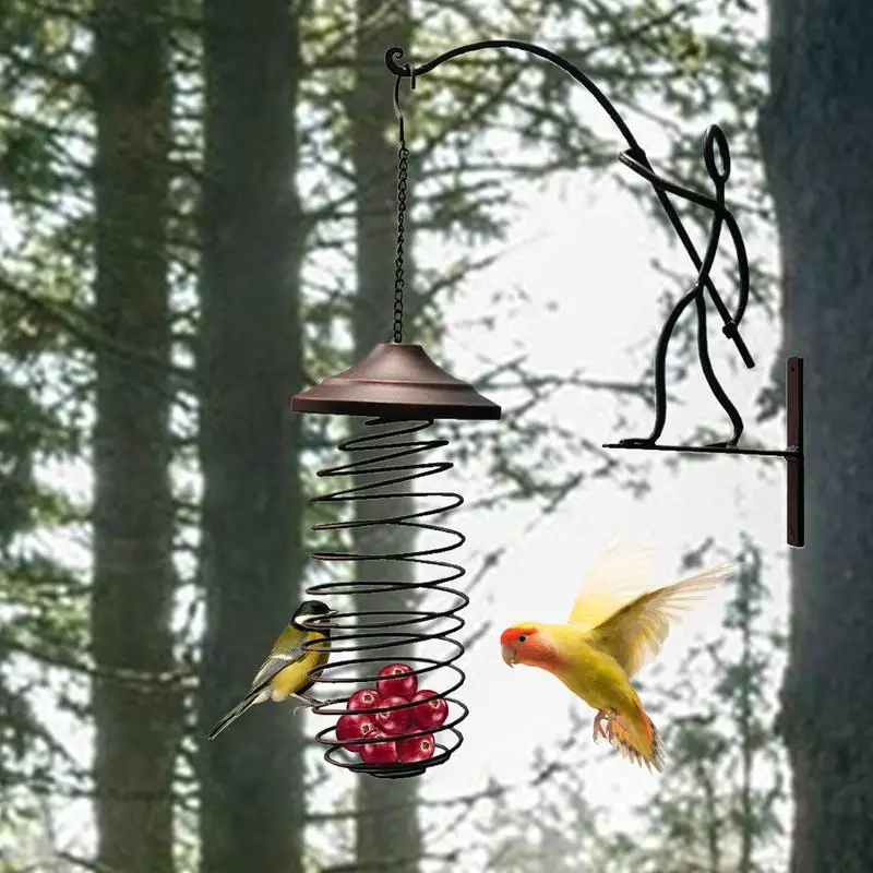Comederos para pájaros para exteriores, alimentador de colibrí decorativo multifuncional, diseño de resorte de Metal resistente, decoración de jardín - imagen 2