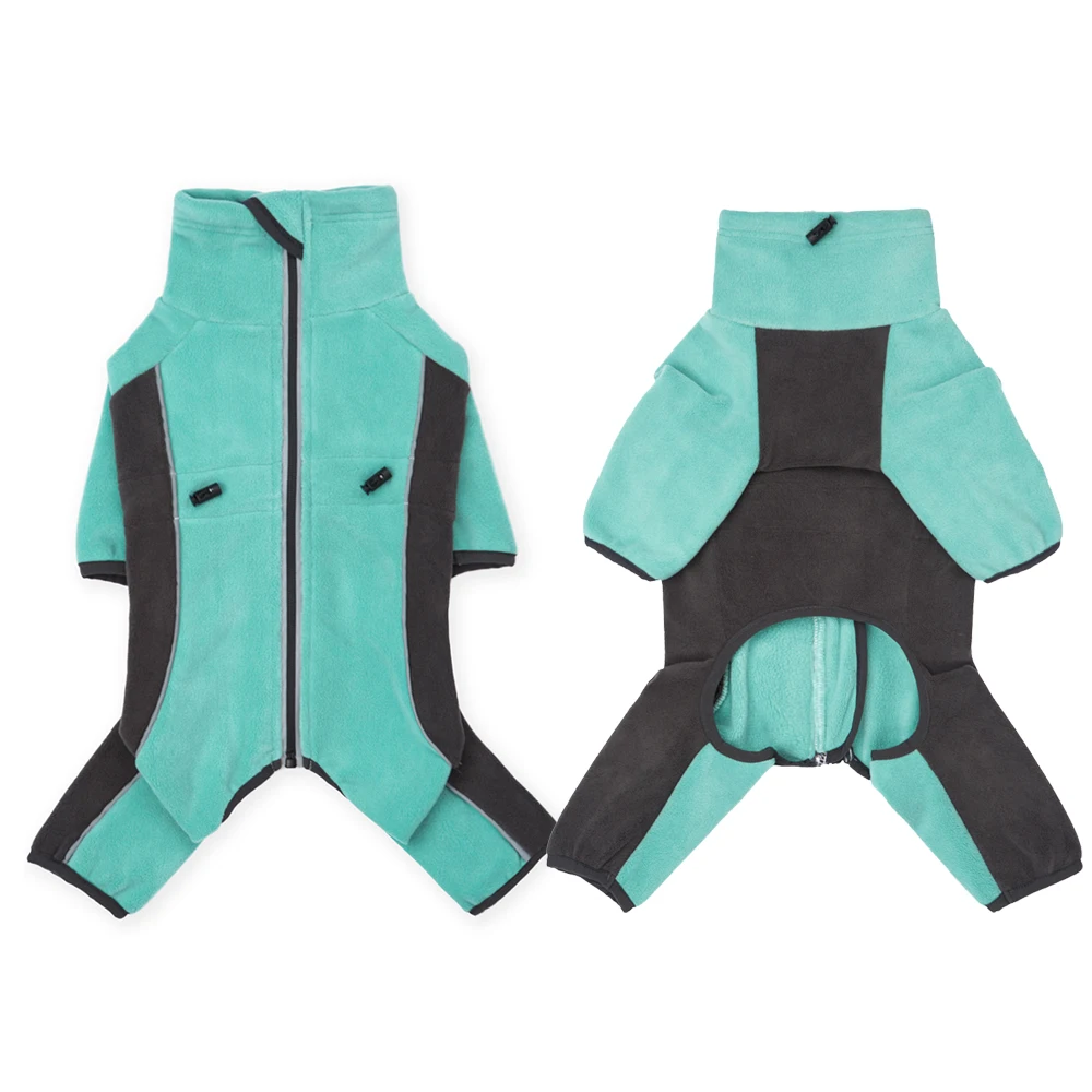 Mono de invierno para perros, monos cálidos de lana gruesa para perros pequeños, ropa reflectante a prueba de viento para cachorros, chaqueta ajustable para exteriores - imagen 3