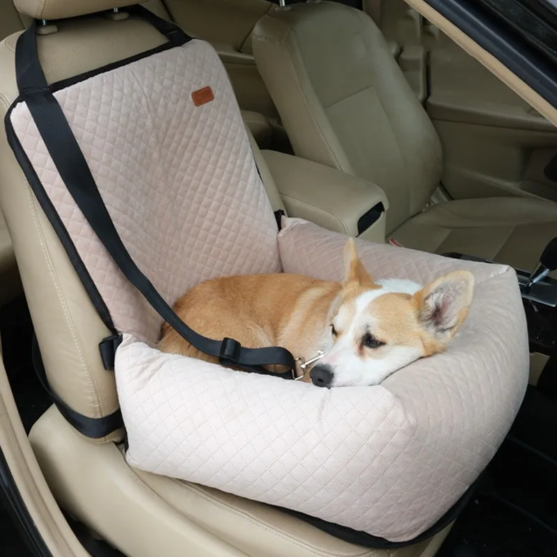 Funda de algodón desmontable para asiento de coche de perro, perrera suave, suministros para cachorros, transporte de mascotas y productos de viaje - imagen 5