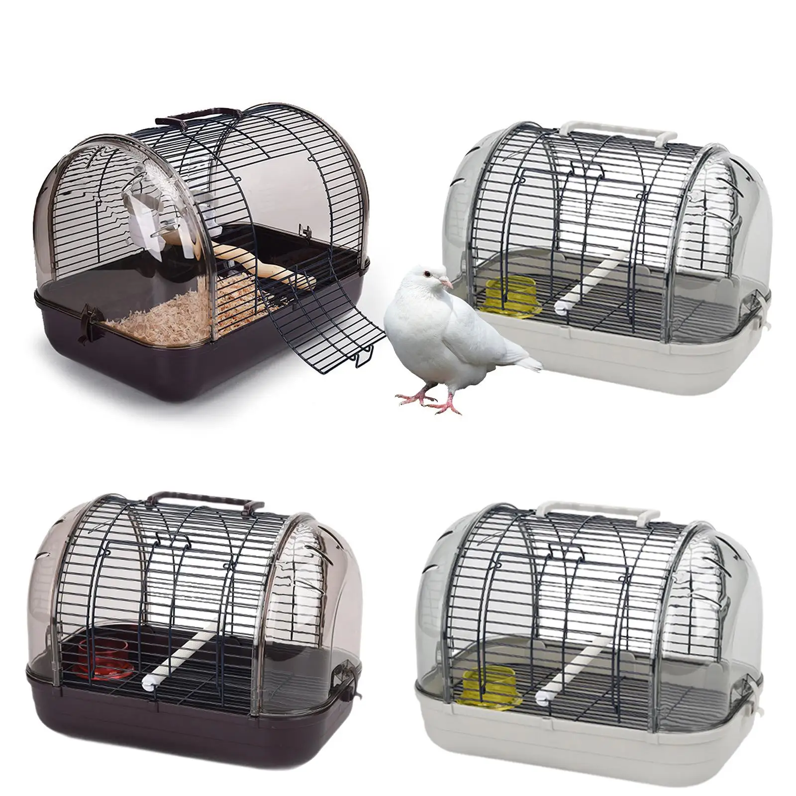 Villa Bird Cage Lightweight Bird Carrier Removable Visible Window Breathable Pet Cage Bird Travel Cage for Parrot Small Birds