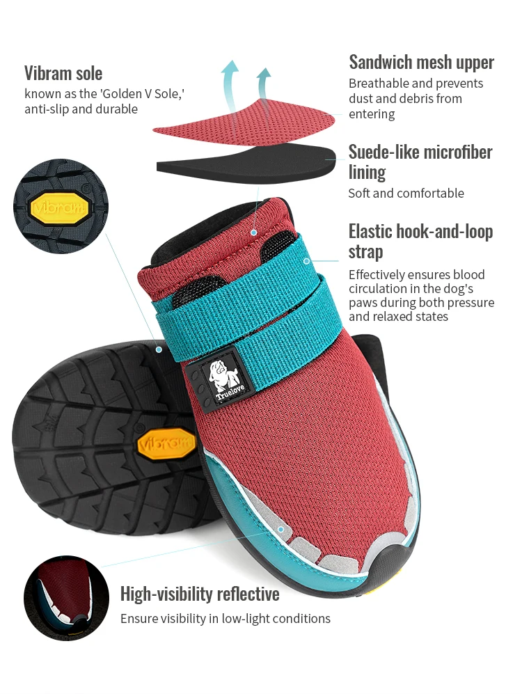 ​ Botas reflectantes para perros para correr, suela antideslizante duradera, comodidad impermeable, botas para caminar de seguridad nocturna para mascotas, 2/4 Uds. - imagen 2