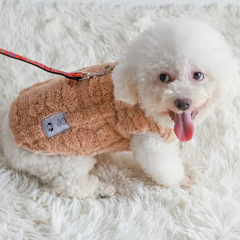 Ropa suave de felpa para perros, suéter cálido de invierno para mascotas para perros pequeños y medianos, abrigo cómodo para cachorros, ropa Shih Tzu, suministros para mascotas - imagen 2