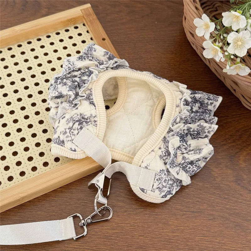Arnés de algodón puro para perros y gatos con cuerda, chaleco con correa, Collar para perros, alta calidad, transpirable, pecho de gatito, princesa para mascotas - imagen 2