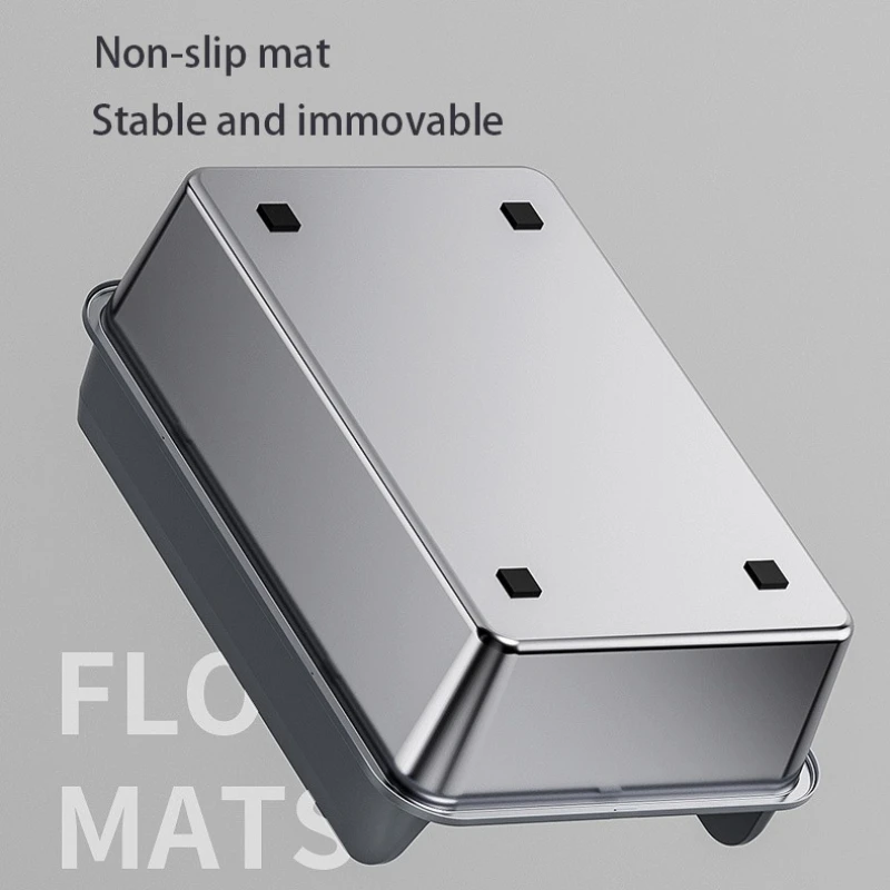 Caja de arena para gatos acero inox grande con tapa y lados altos - imagen 4