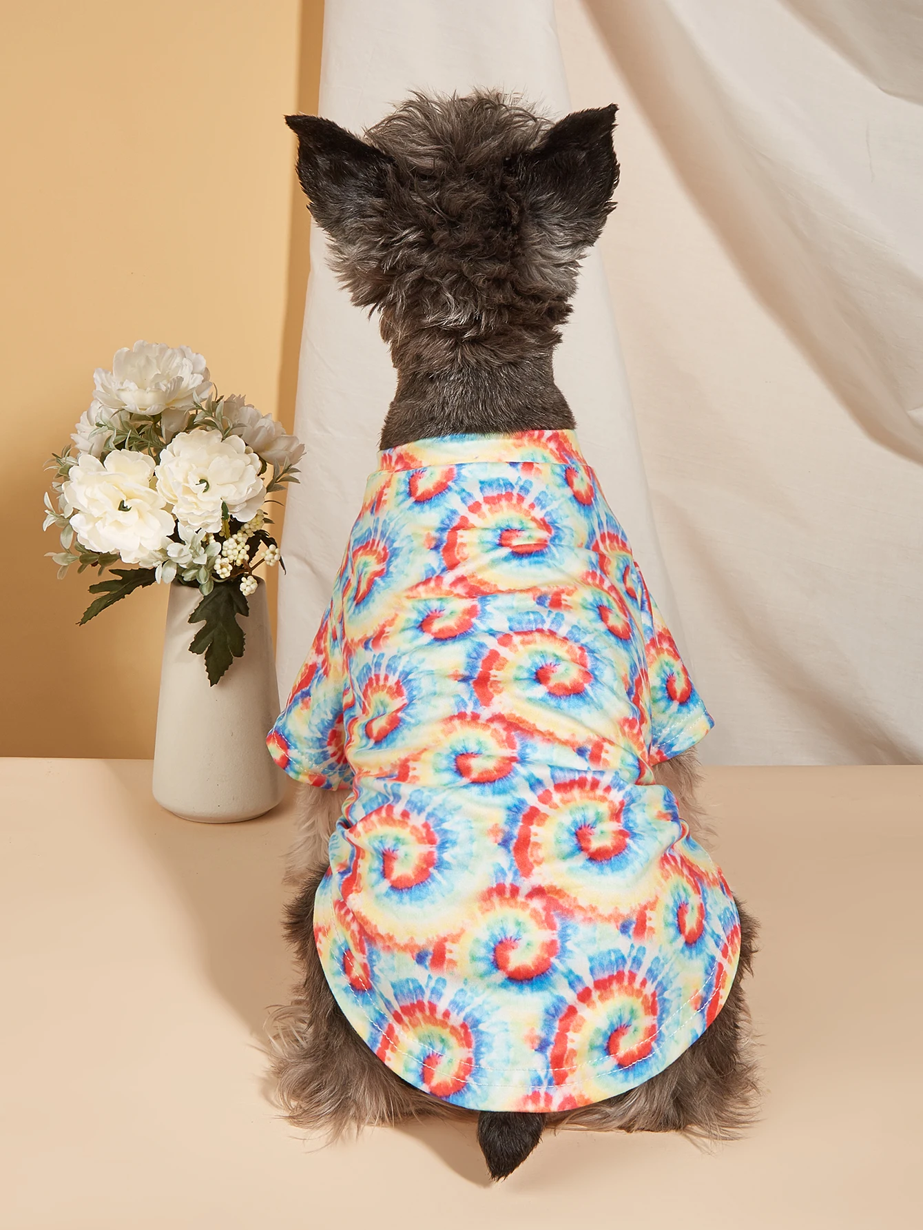 Camiseta de tela para perros con ropa estampada colorida para cachorros, perros y gatos, ropa fresca, disfraz de Yorkie Chihuahua - imagen 2