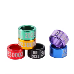 ID 8mm Anillo de pie de paloma RU US UK UA BR CZ ES DZ AU BE BY CA MA FR SA RO LK 30 Código de país + Año + Número Anillo de pie de pájaro 10 piezas