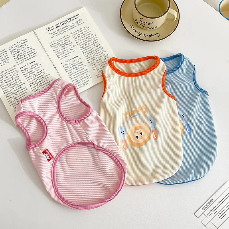 Chaleco de bloqueo de Color para mascotas, camiseta sin mangas grande para el hogar, protección solar al aire libre, ropa para perros, chaleco refrescante para ropa para cachorros - imagen 2