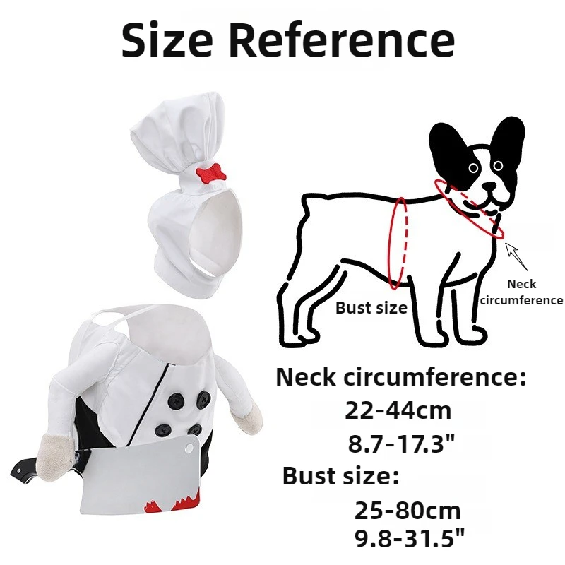 Ropa de Halloween para perros, ropa divertida para perros y gatos, ropa para Chef de transformación, ropa para perros grandes, disfraz creativo bonito para cachorros y gatitos - imagen 4
