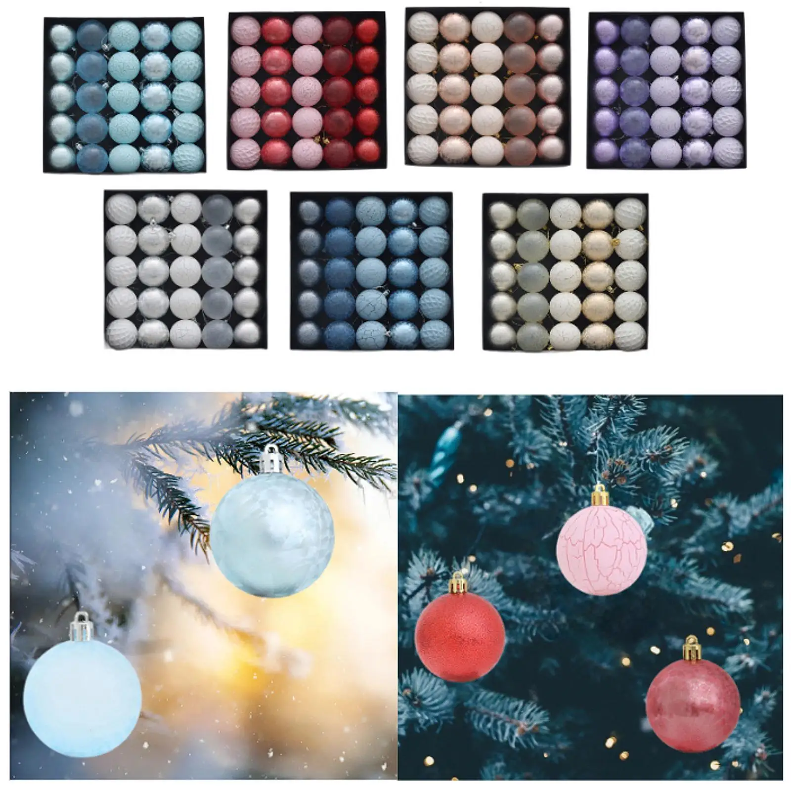 25 Pieces Hanging Balls, Shatterproof Reusable Xmas Tree Baubles, Christmas Ball Ornaments for Graduation Party Outdoor Decor - imagen 4
