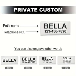 Collar de seguridad para gatos y perros con placa grabada y campana