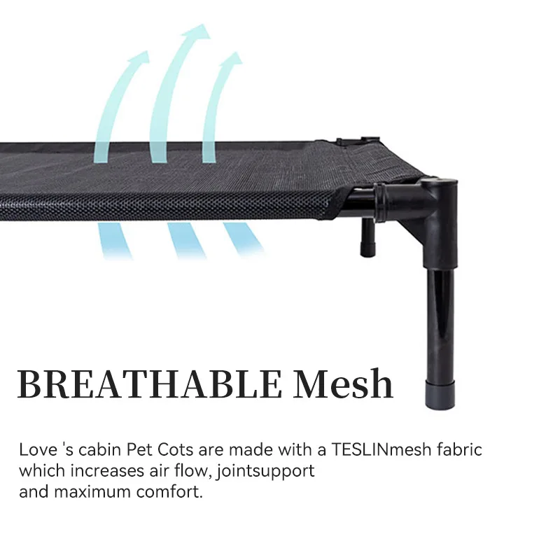 Camas de campamento para mascotas, protector solar para perros al aire libre con tienda, cama para mascotas, cama de red antimordida para perros grandes, perrera transpirable de verano - imagen 4