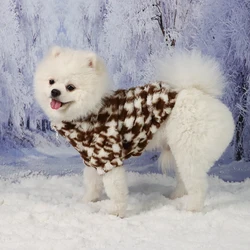 Sudadera de felpa con patrón de pata de gallo para perros y gatos – Invierno