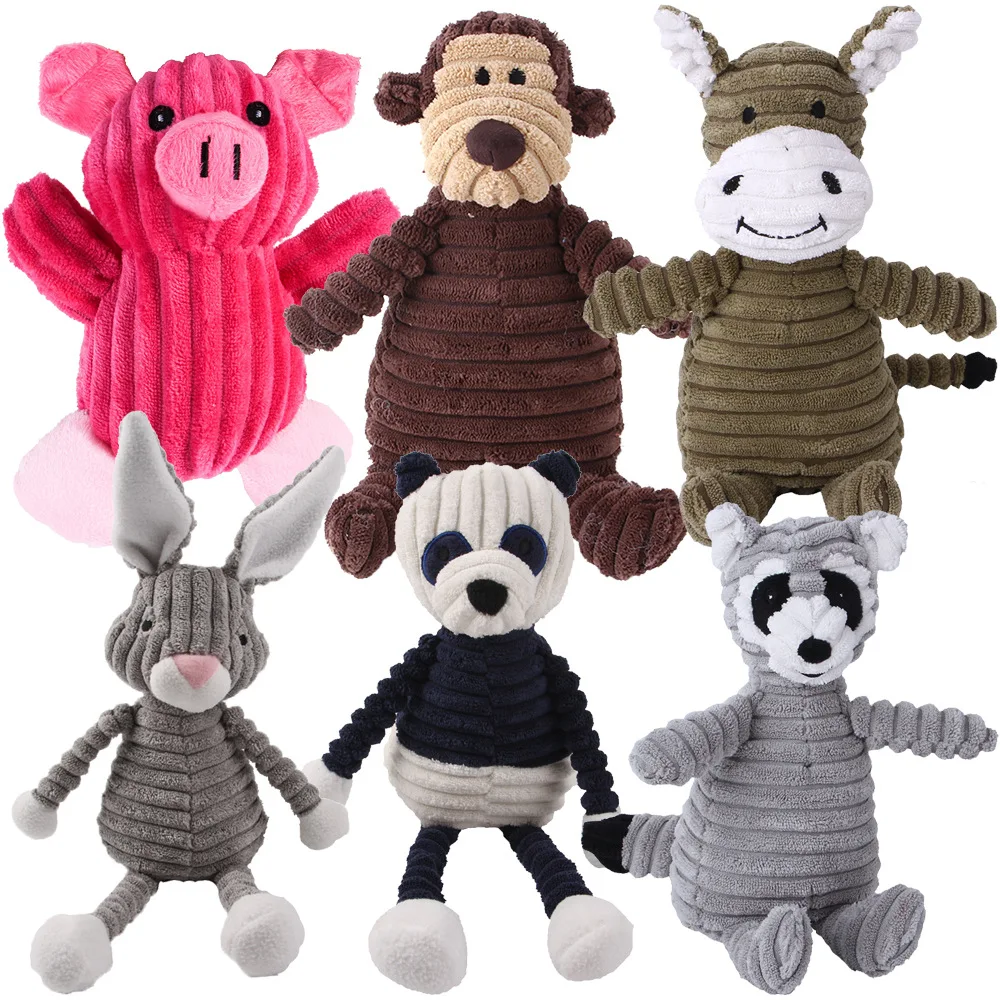 Juguete de peluche para perros con forma de animales, juguetes chirriantes resistentes a mordeduras, juguetes de pana para perros pequeños y grandes, accesorios de entrenamiento para cachorros y mascotas