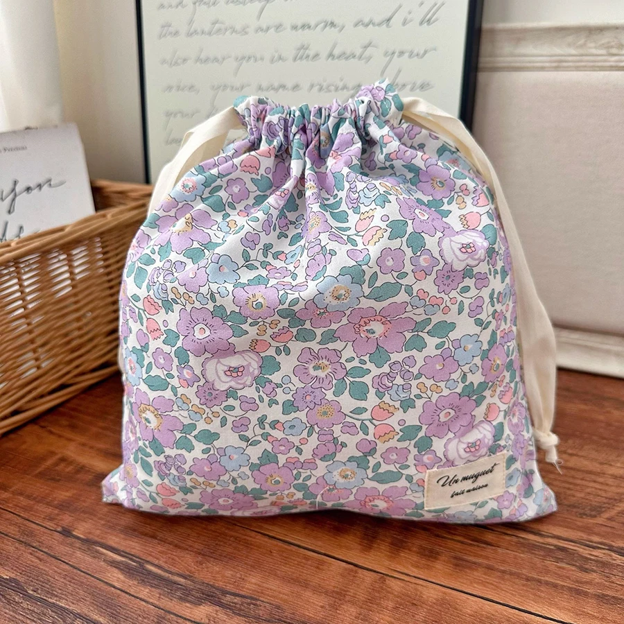 Organizador de viaje para accesorios de mascota – Bolsa algodón floral - imagen 4