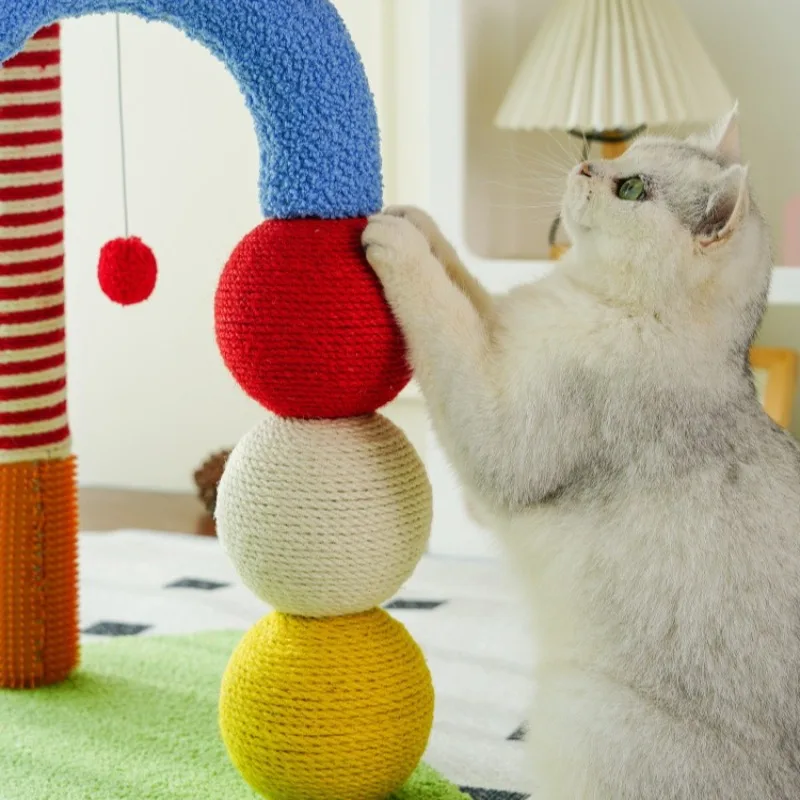 Marco de escalada colorido para gatos, plataforma de salto de Sisal, soporte para gatos, juguete de agarre, productos de muebles para mascotas, rascadores, accesorios - imagen 3
