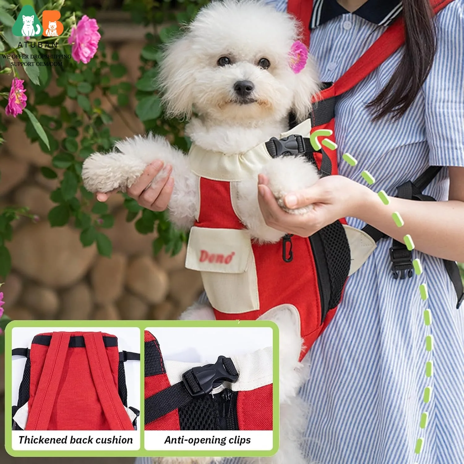 Mochila portamascotas con patas fuera para perros y gatos - imagen 5