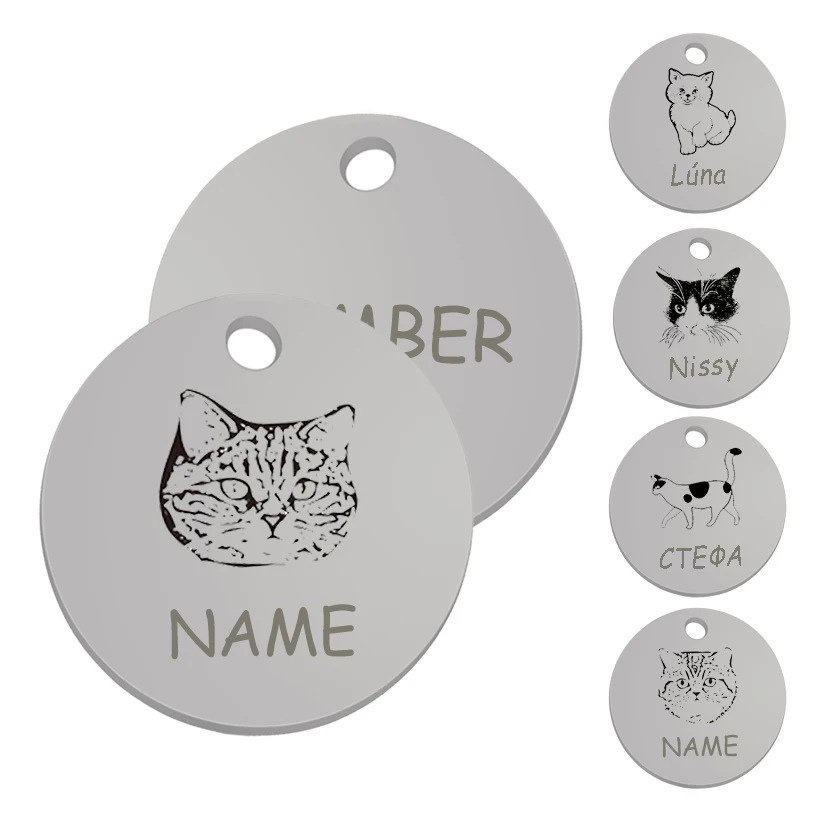 Collar de gato personalizado para mascotas, etiqueta de identificación para el hogar, etiquetas de nombre para mascotas, placa grabada gratis, colgante de placa con nombre para perros, gatos, cachorros y gatitos para mascotas