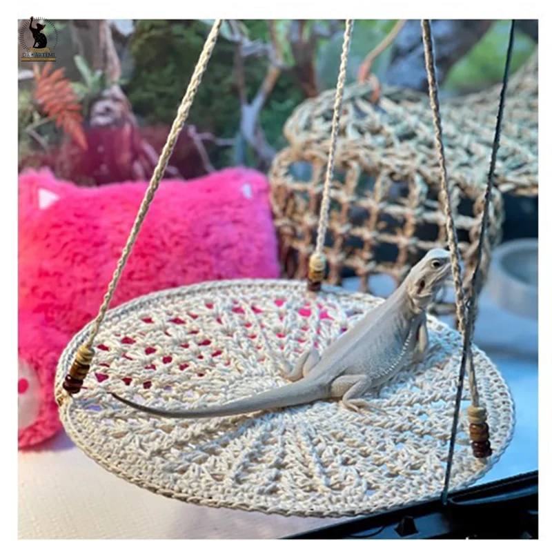 Hamaca de lagarto para mascotas, cama para dormir, cangrejo de Iguana, Gecko, juguete para reptiles, suministros de decoración para anfibios - imagen 2