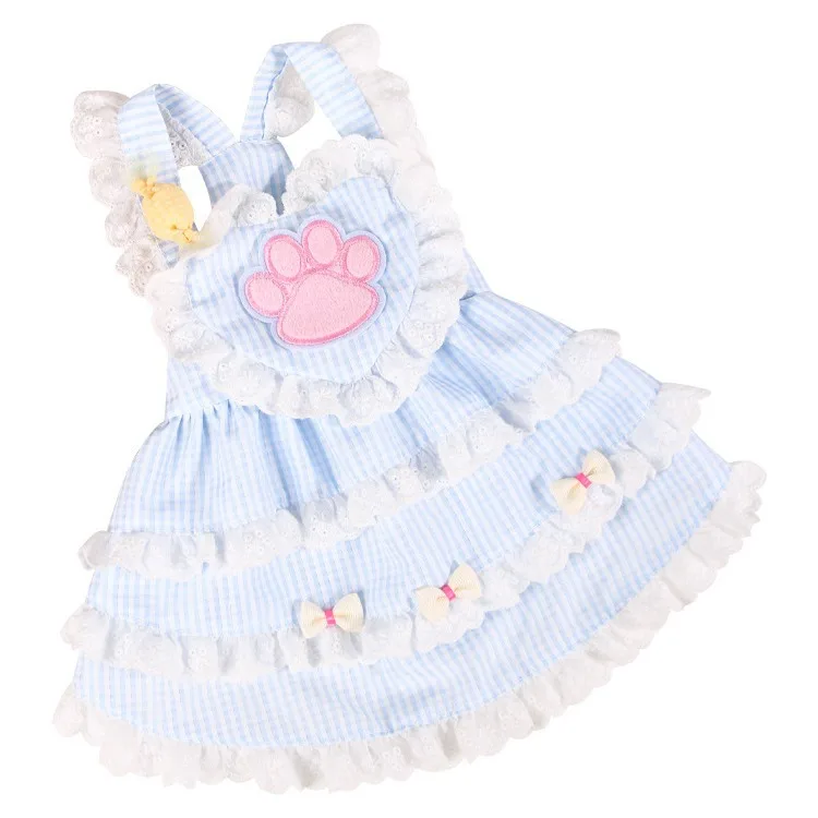 Falda con tirantes de amor para sirvienta, falda de pastel de encaje azul para mascotas, ropa para perros y gatos, vestidos para perros pequeños, ropa para cachorros, novedad de primavera - imagen 5
