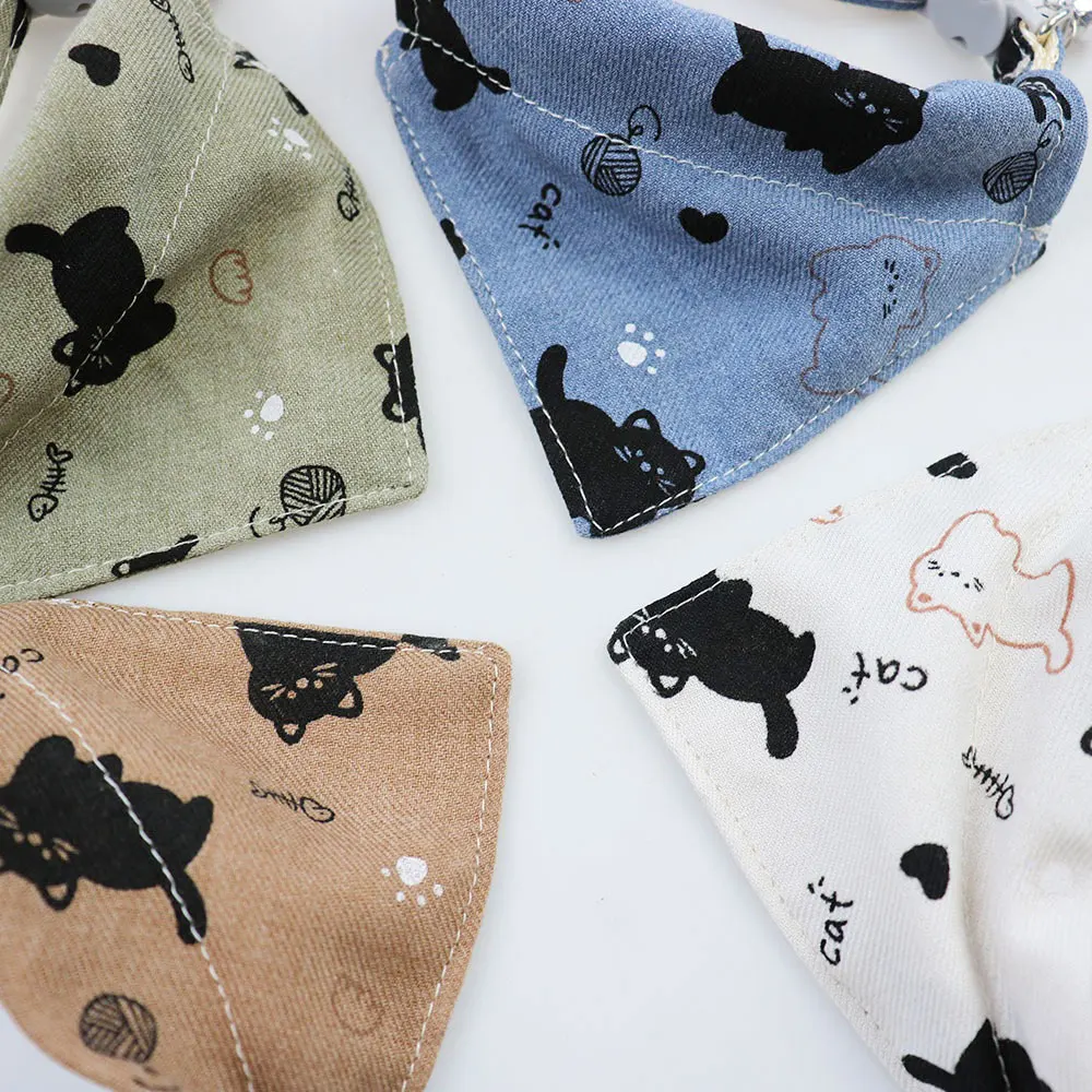 Collar de gato bonito, bufanda triangular, Collar para mascotas con campana, Collar de seguridad ajustable para gatito, accesorios para gatos, suministros al por mayor - imagen 3