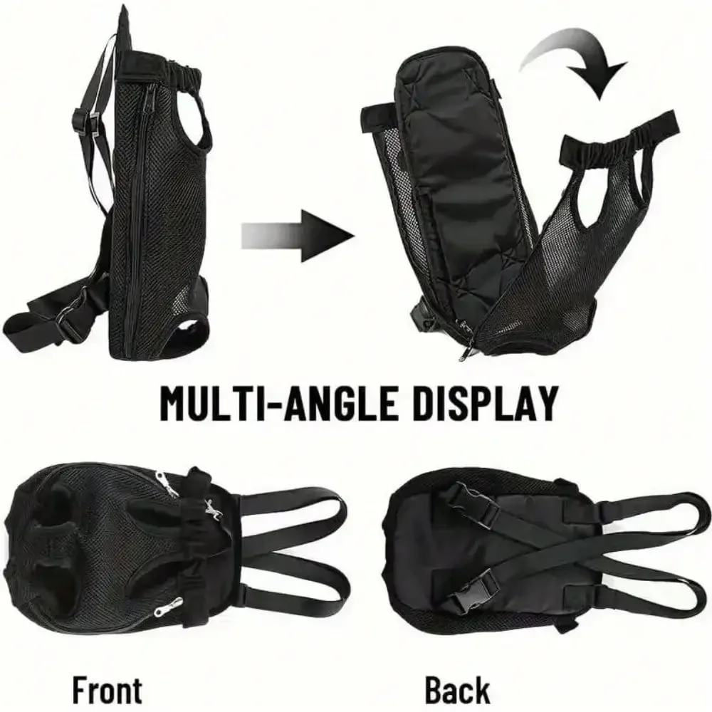 Mochila transportadora para mascotas – Bolsa de viaje para perros y gatos con pecho frontal de malla transpirable para senderismo y aventuras al aire libre con correas para los hombros - imagen 3